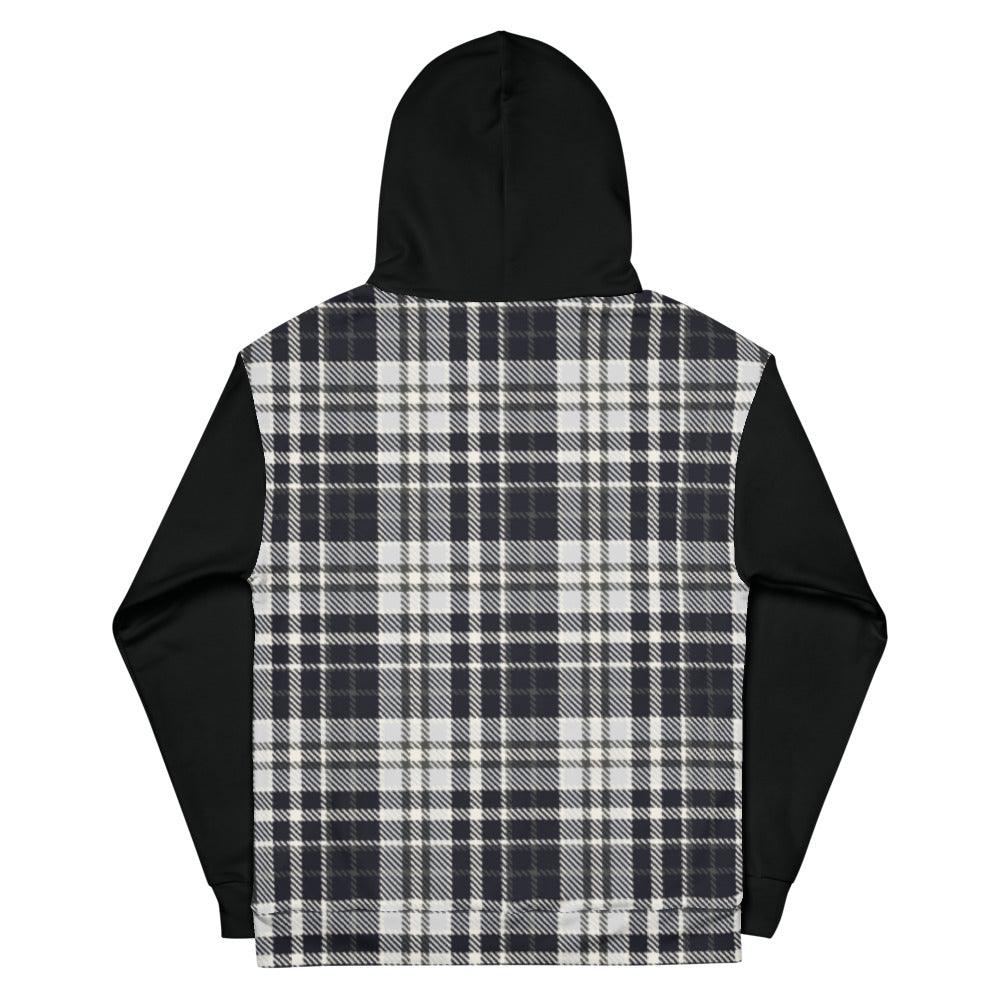 Black and White Tartan - Sustainably Made Hoodie