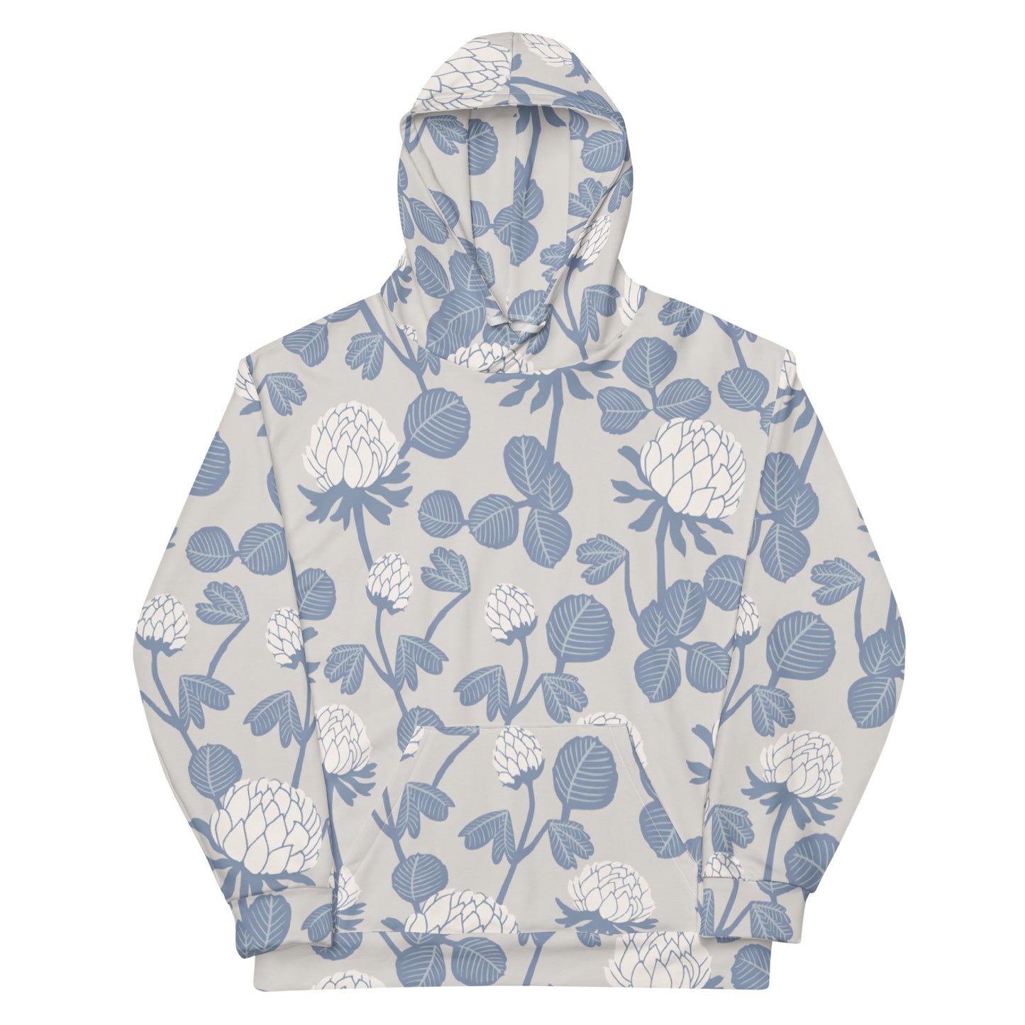 Grey Floral - Sustainably Made Hoodie