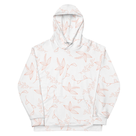 White Floral - Sustainably Made Hoodie