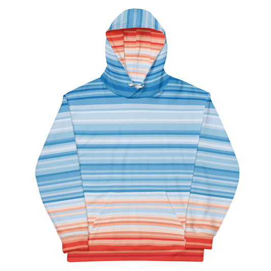 Climate Change Global Warming Stripes - Sustainably Made Hoodie