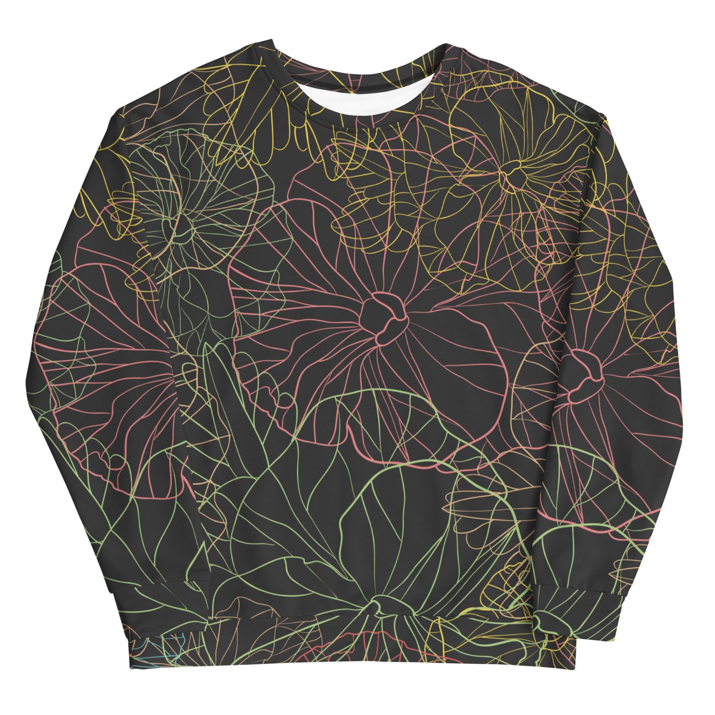 Neon Dark Floral - Sustainably Made Sweatshirt