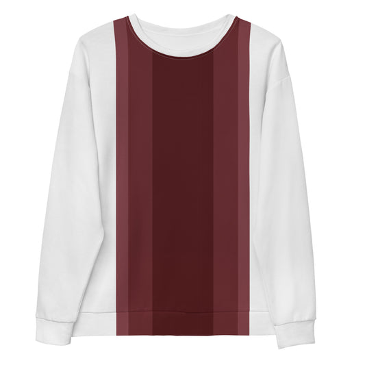 Vertical Lines Maroon - Sustainably Made Sweatshirt