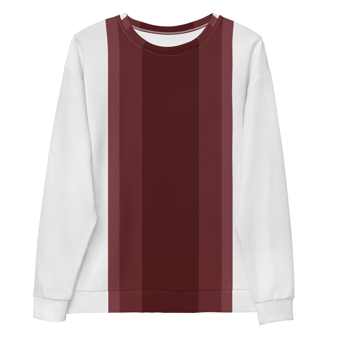 Vertical Lines Maroon Block - Sustainably Made Sweatshirt