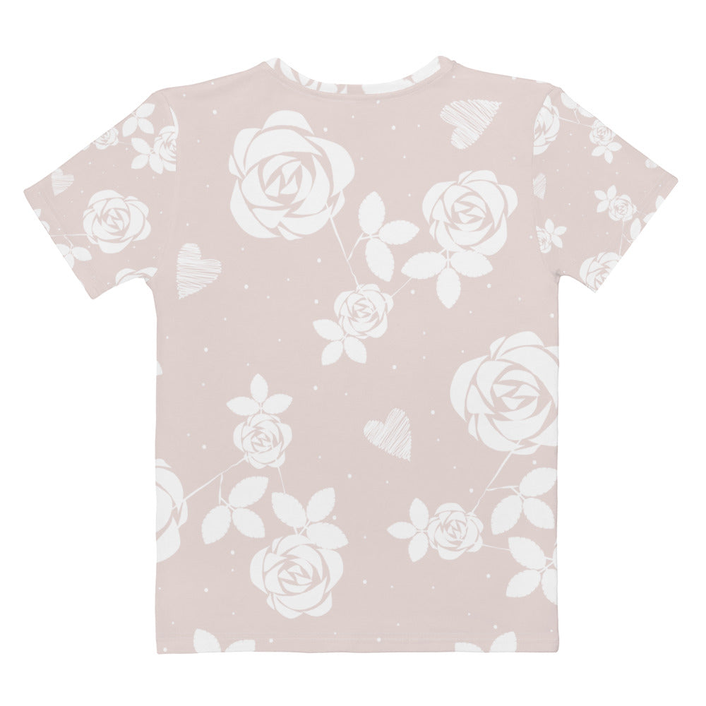 Baby Pink Floral - Sustainably Made Women’s Short Sleeve Tee