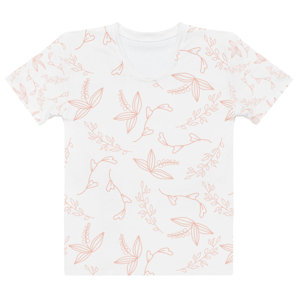 White Floral - Sustainably Made Women’s Short Sleeve Tee