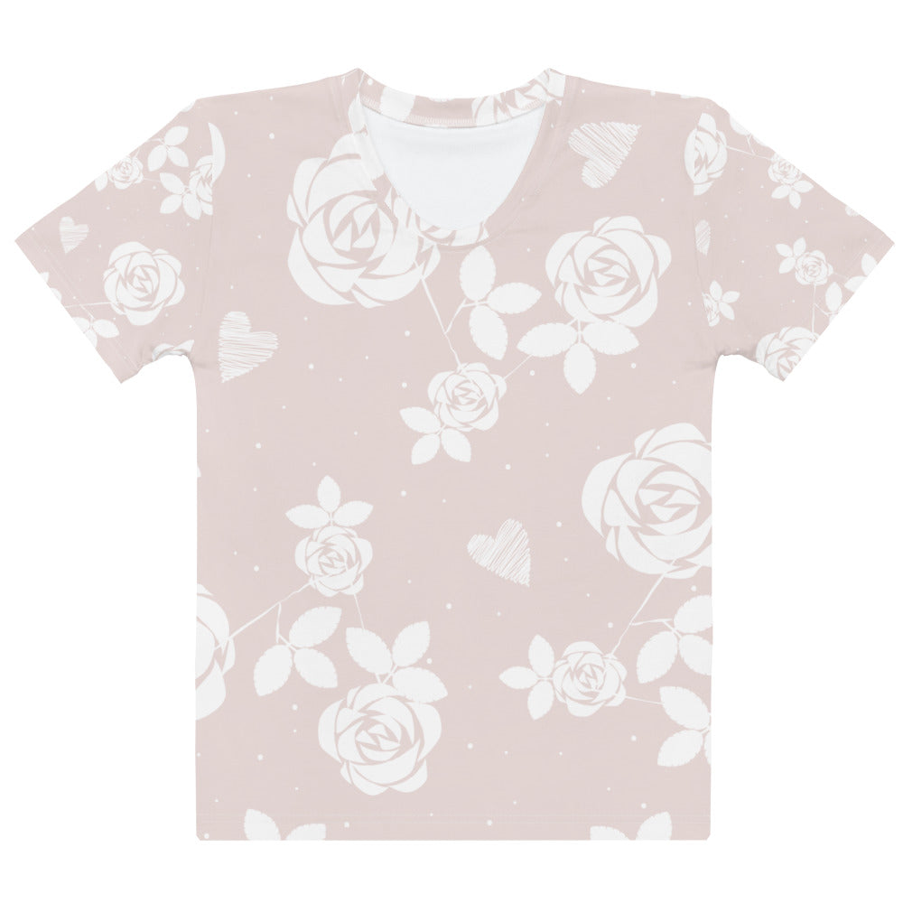 Baby Pink Floral - Sustainably Made Women’s Short Sleeve Tee