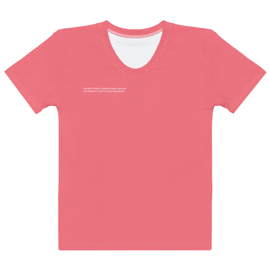 Pink Climate Change Global Warming Statement - Sustainably Made Women's Short Sleeve Tee