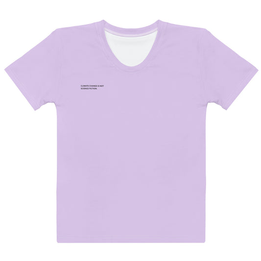 Mauve Climate Change Global Warming Statement - Sustainably Made Women's Short Sleeve Tee