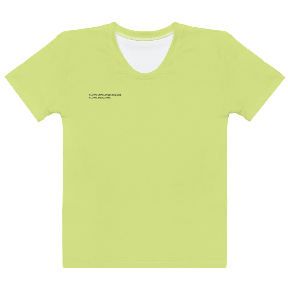 Lime Climate Change Global Warming Statement - Sustainably Made Women's Short Sleeve Tee