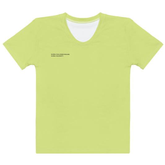 Lime Climate Change Global Warming Statement - Sustainably Made Women's Short Sleeve Tee