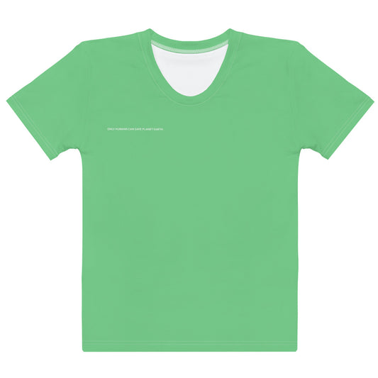 Emerald Climate Change Global Warming Statement - Sustainably Made Women's Short Sleeve Tee