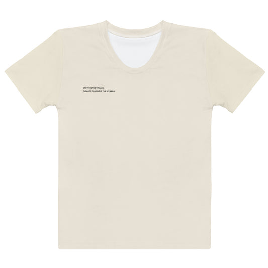Light Grey Climate Change Global Warming Statement - Sustainably Made Women's Short Sleeve Tee