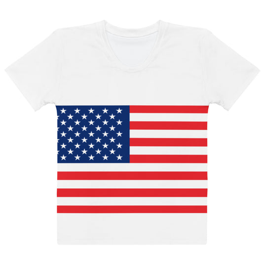U.S.A Flag - Sustainably Made Women’s Short Sleeve Tee