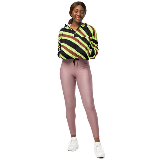 Retro Stripes - Inspired By Harry Styles - Sustainably Made Women’s cropped windbreaker