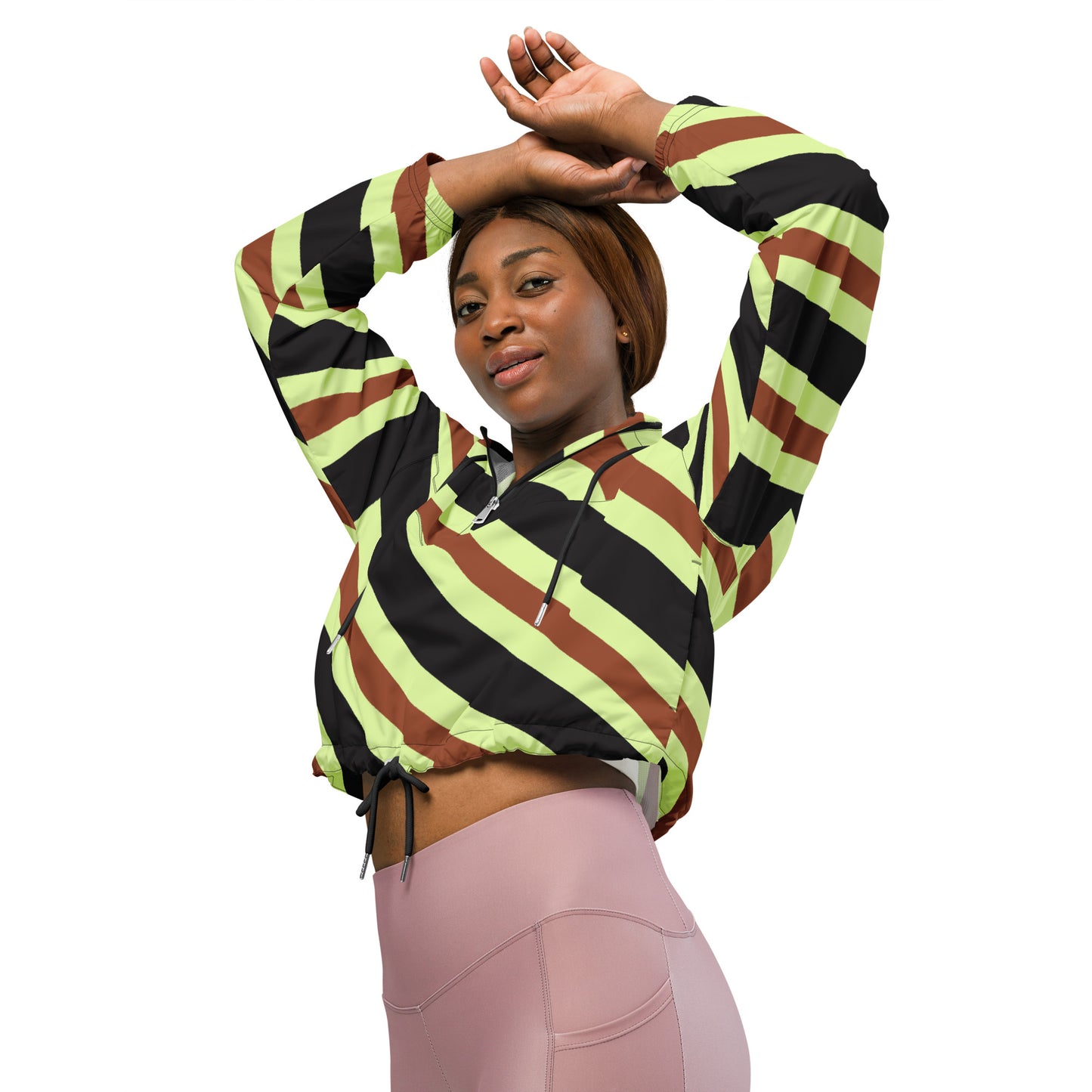 Retro Stripes - Inspired By Harry Styles - Sustainably Made Women’s cropped windbreaker