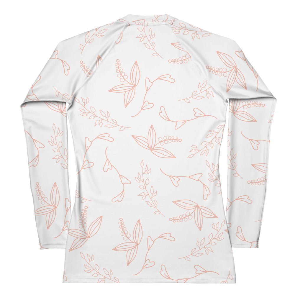 White Floral - Sustainably Made Long Sleeve Tee