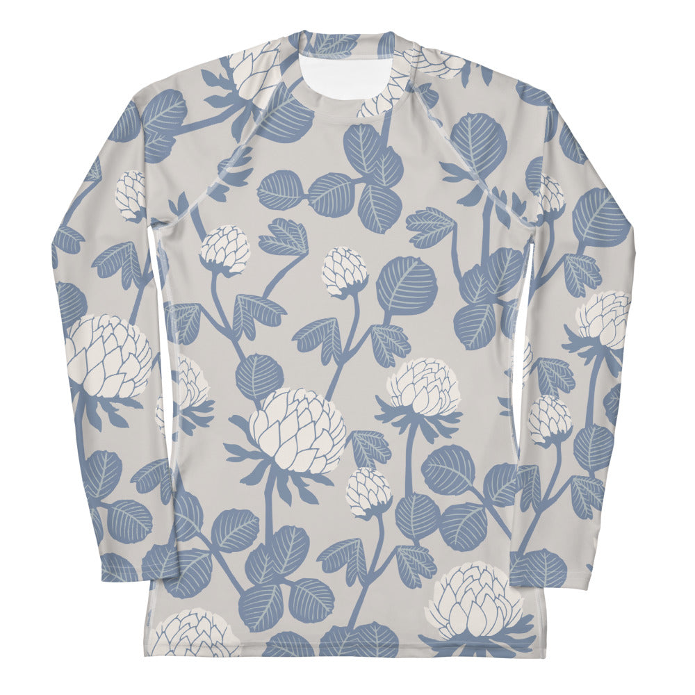 Grey Floral - Sustainably Made Long Sleeve Tee