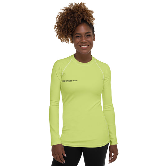 Lime Climate Change Global Warming Statement - Sustainably Made Women's Long Sleeve Tee