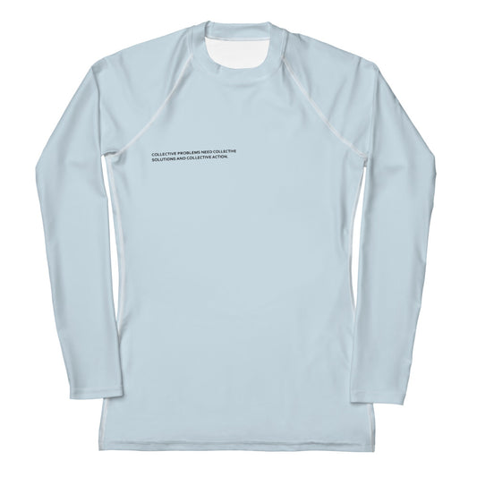 Baby Blue Climate Change Global Warming Statement - Sustainably Made Women's Long Sleeve Tee