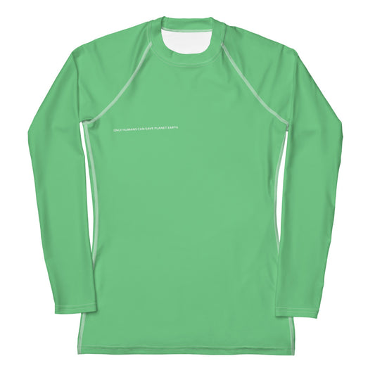 Emerald Climate Change Global Warming Statement - Sustainably Made Women's Long Sleeve Tee