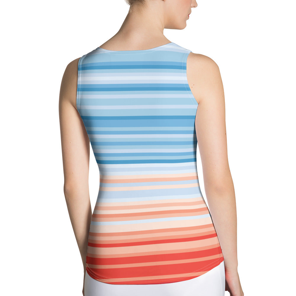Climate Change Global Warming Stripes - Sustainably Made Tank Top