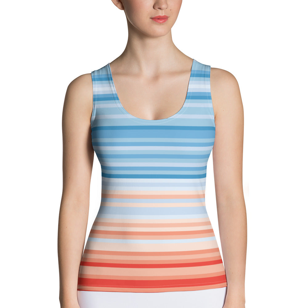 Climate Change Global Warming Stripes - Sustainably Made Tank Top