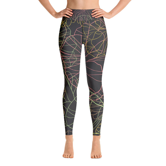 Neon Dark Floral - Sustainably Made Leggings