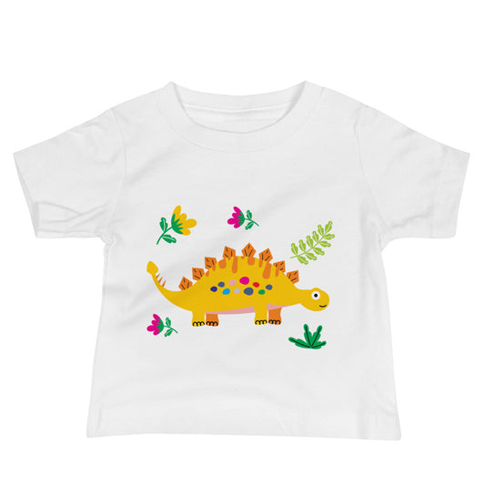 Stegosaur Yellow - Sustainably Made Babies T-shirt