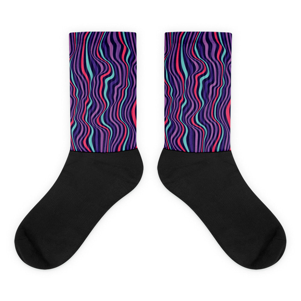 Multicolor Curved Lines - Sustainably Made Socks