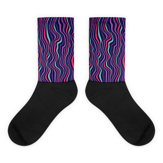 Multicolor Curved Lines - Sustainably Made Socks