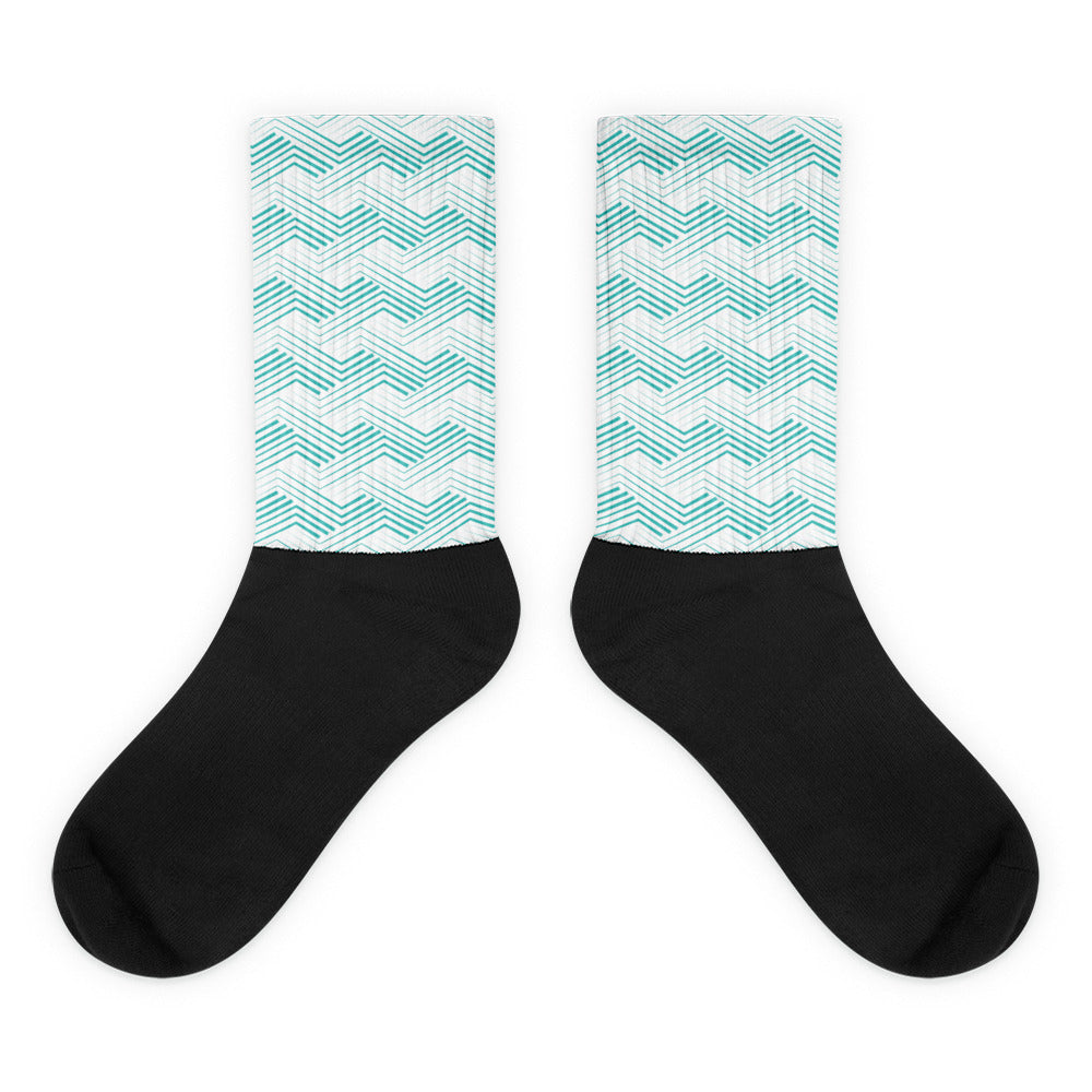 Blue Zigzag - Sustainably Made Socks