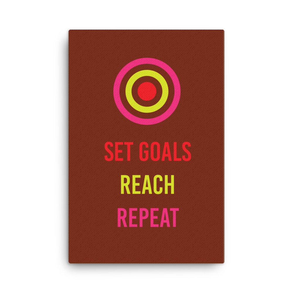 Set goals, reach, repeat - Sustainably Made Home & Office Motivational