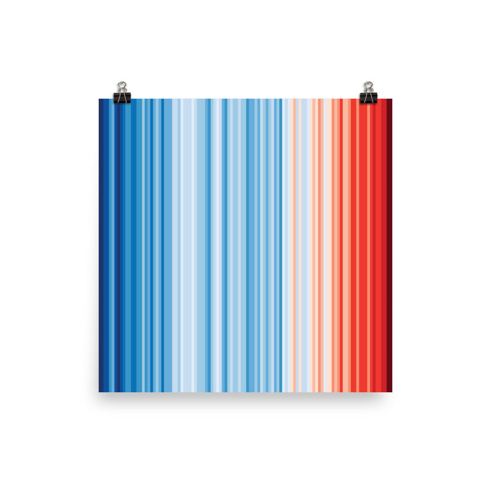 Climate Change Global Warming Stripes - Sustainably Made Poster