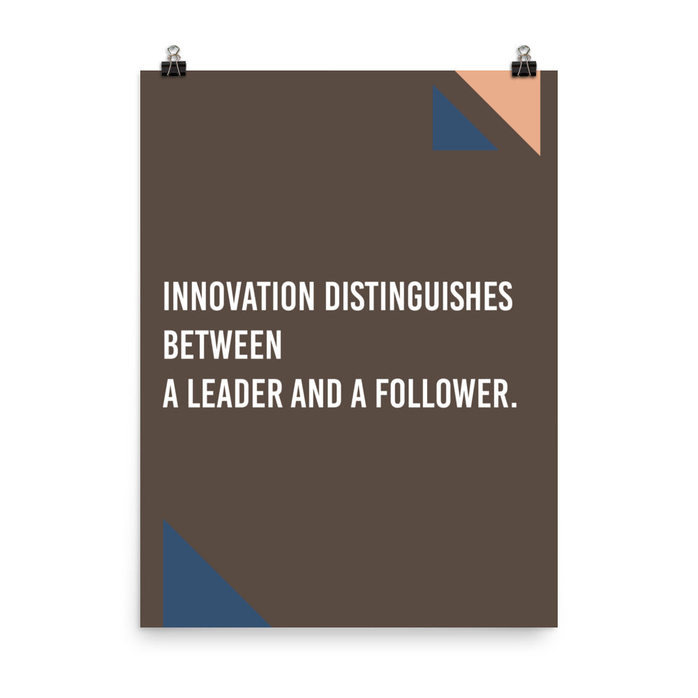 Innovation distinguishes between a leader and a follower -  Sustainably Made Home & Office Motivational Wall Posters.
