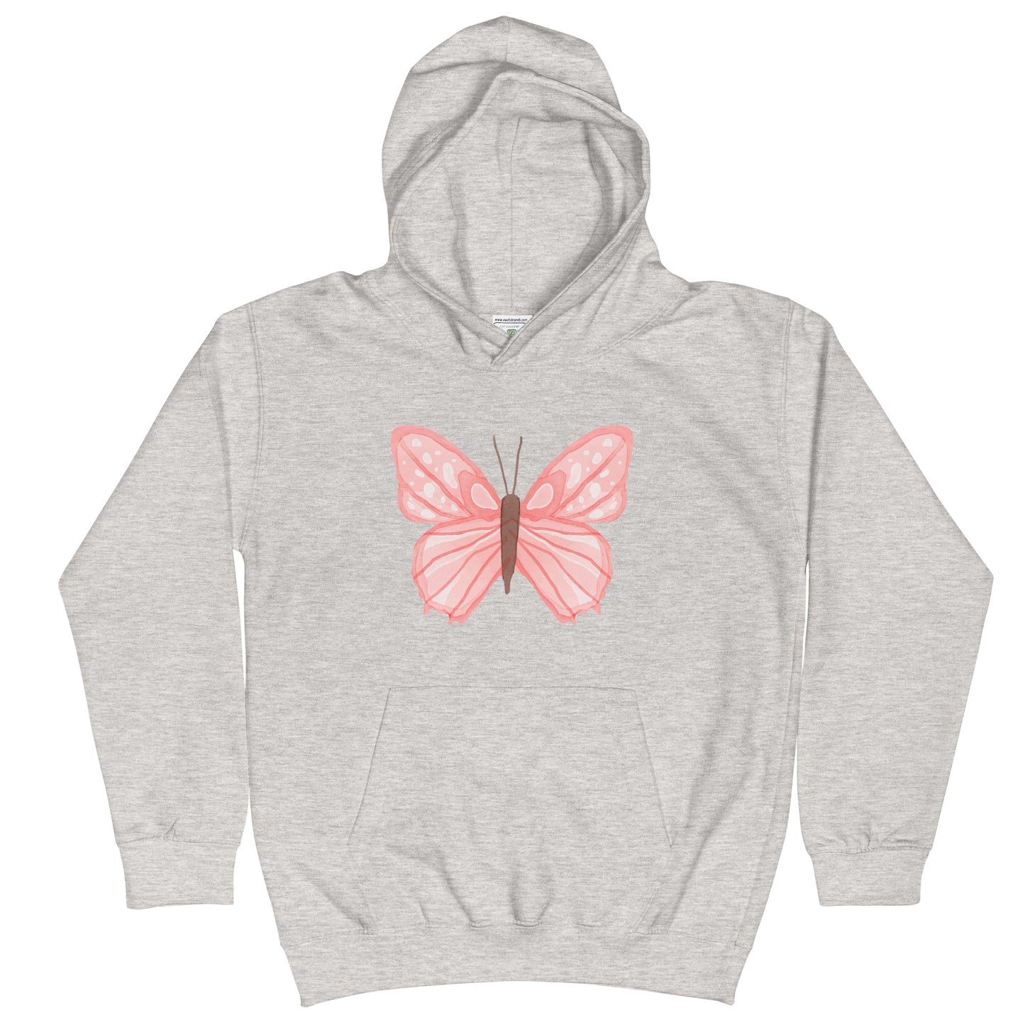 Pink Butterfly - Sustainably Made Kids Hoodie