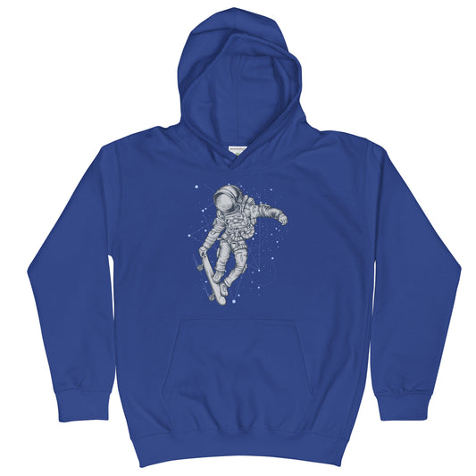 Skateboarding Astronaut - Sustainably Made Kids Hoodie