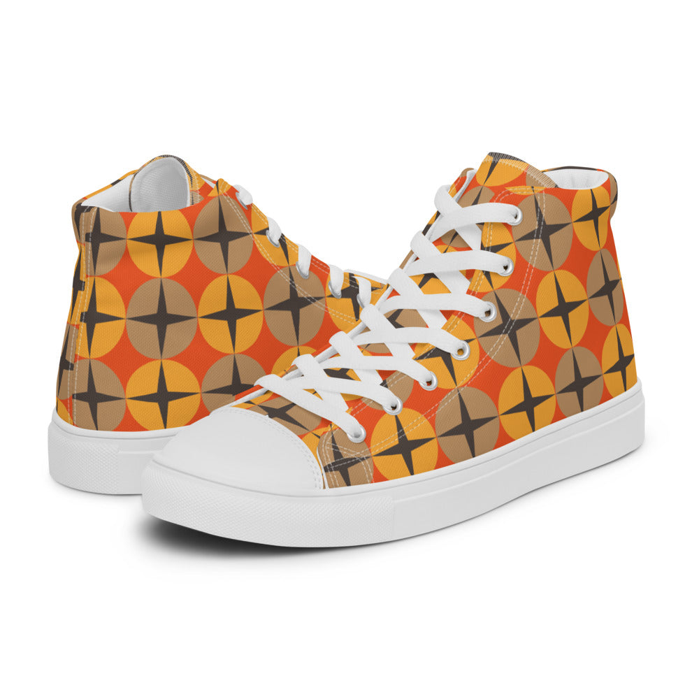 Art Deco - Sustainably Made Men's High Top canvas Shoes