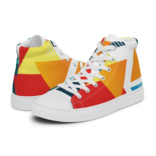 Abstract - Sustainably Made Men's High Top Canvas Shoes