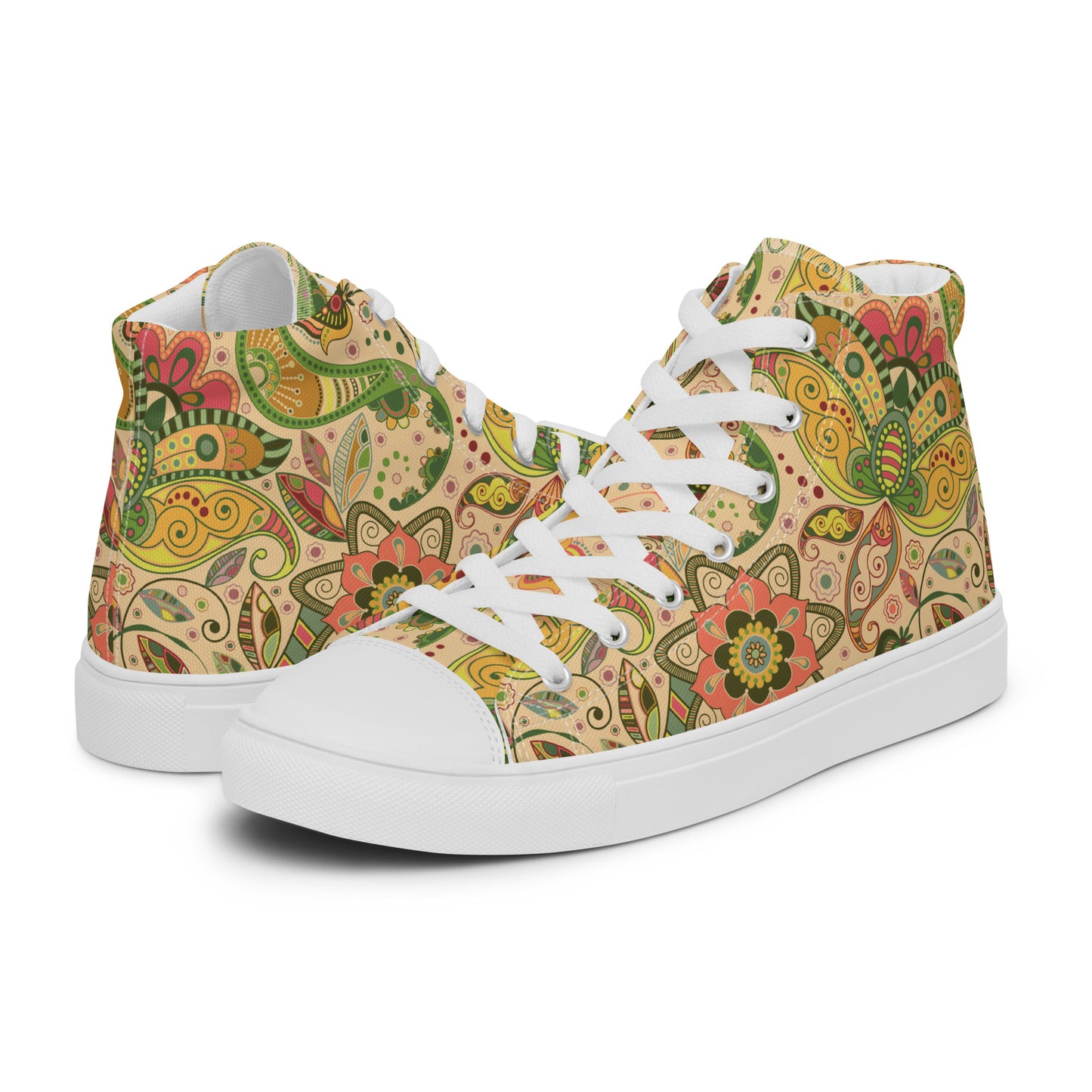 Floral Tribe - Men’s high top canvas shoes