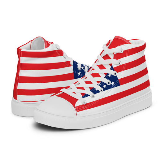 U.S.A Flag - Sustainably Made Men’s high top canvas shoes