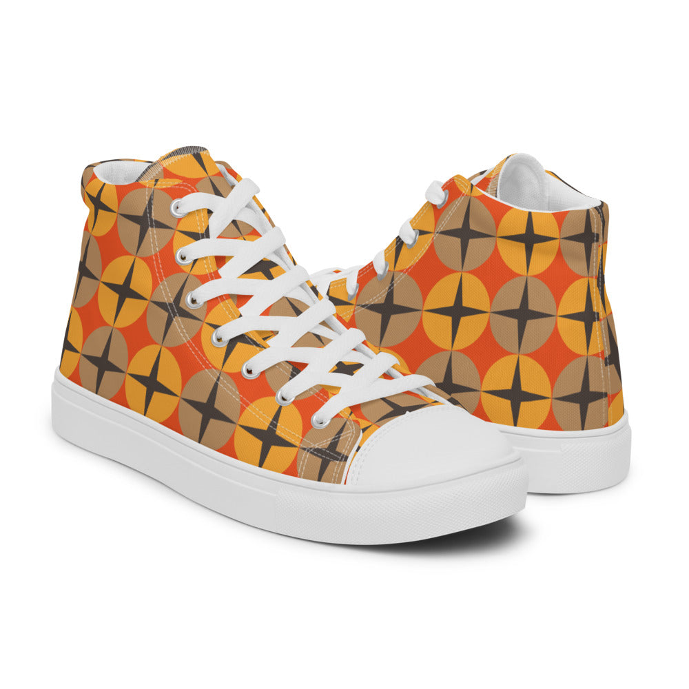 Art Deco - Sustainably Made Men's High Top canvas Shoes