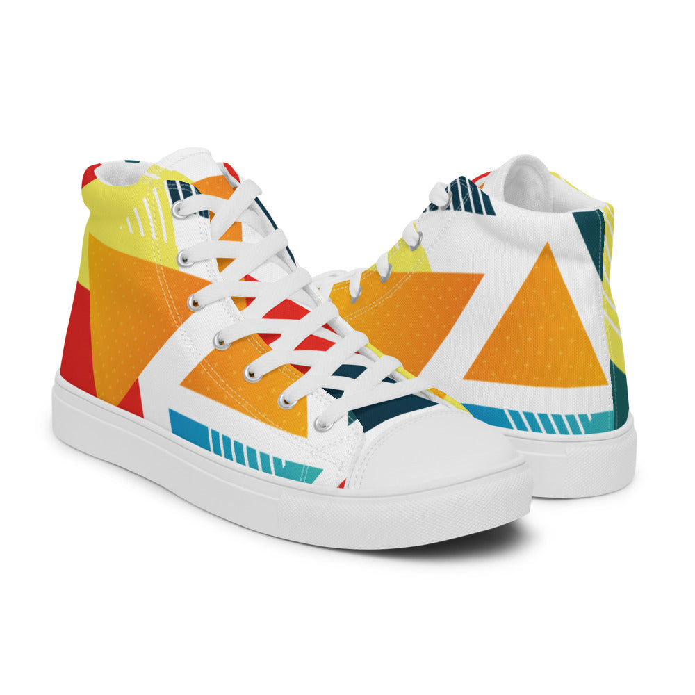 Abstract - Sustainably Made Men's High Top Canvas Shoes