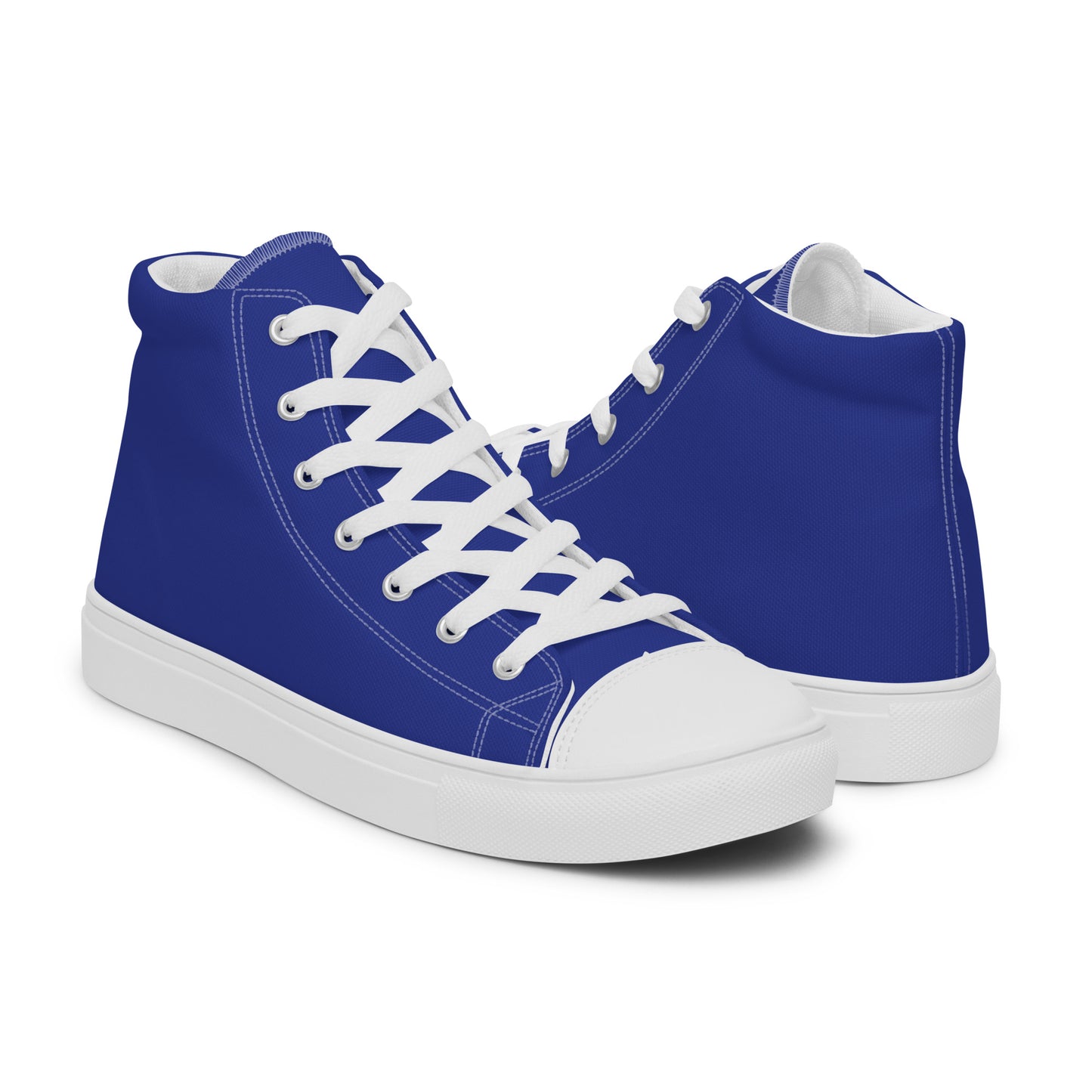Basic Blue - Sustainably Made Men's High Top Canvas Shoes