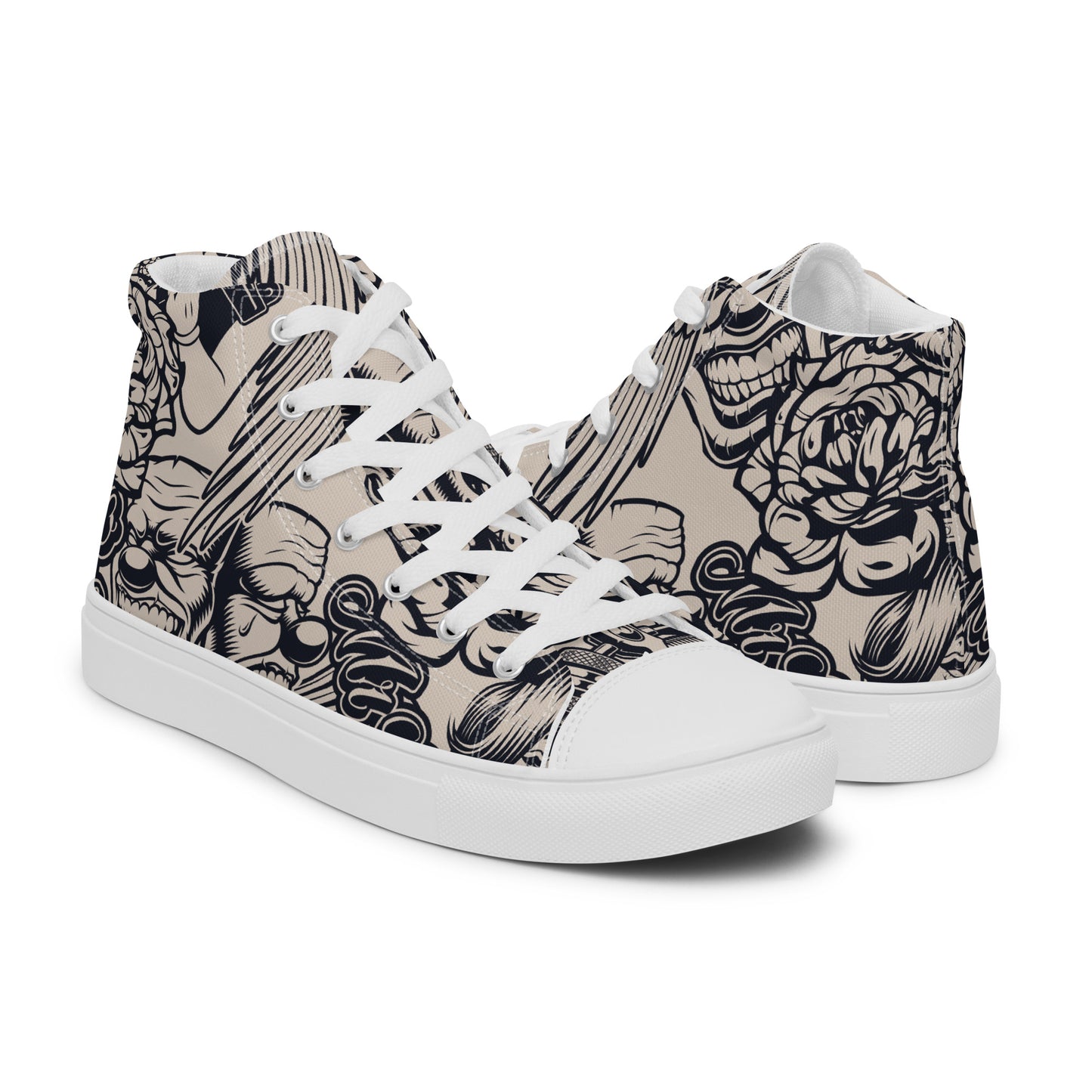 tattoo Style - Sustainably Made Men's High Top Canvas Shoes