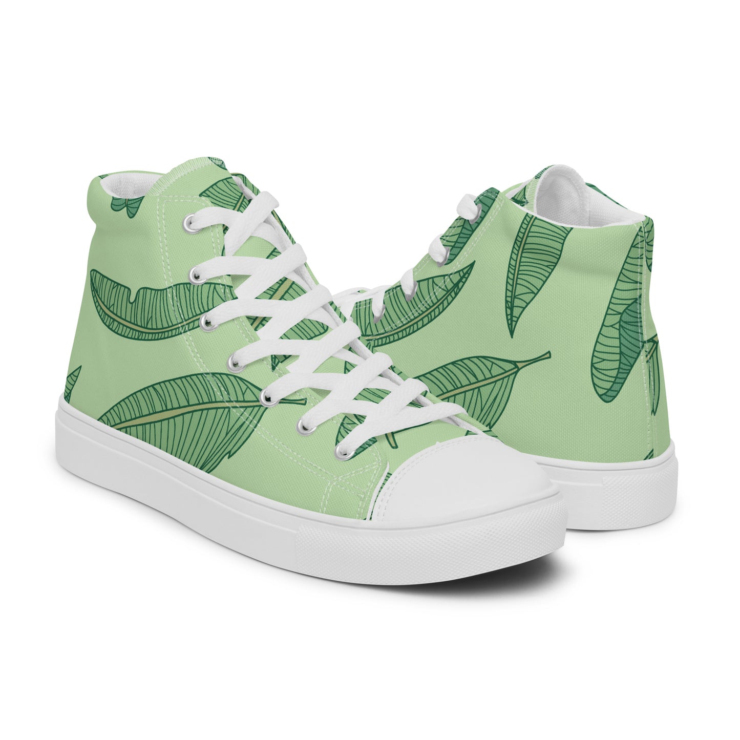 Banana Leaves - Sustainably Made Men's High Top Canvas Shoes