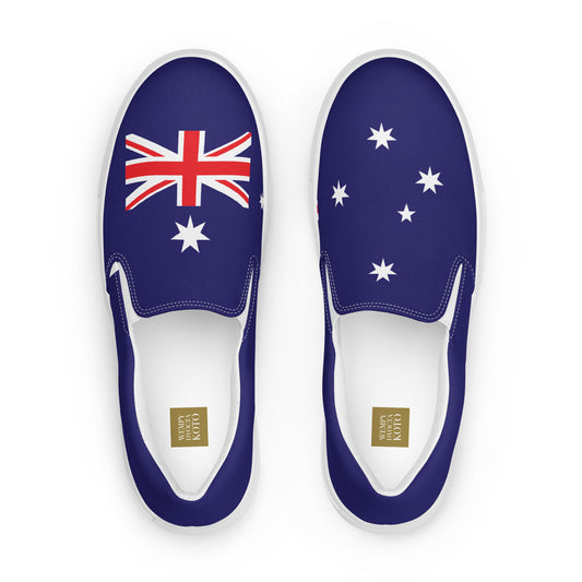 Australia Flag - Sustainably Made Men’s slip-on canvas shoes