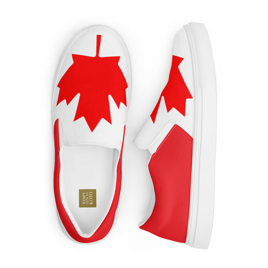 Canada Flag - Sustainably Made Men’s slip-on canvas shoes