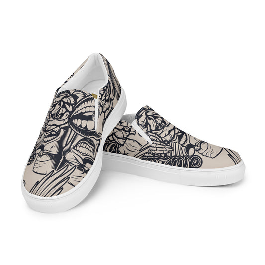 Tattoo Style - Men’s slip-on canvas shoes