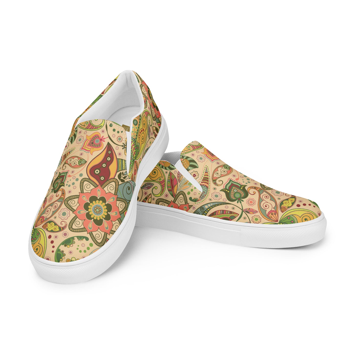 Floral Tribe - Men’s slip-on canvas shoes