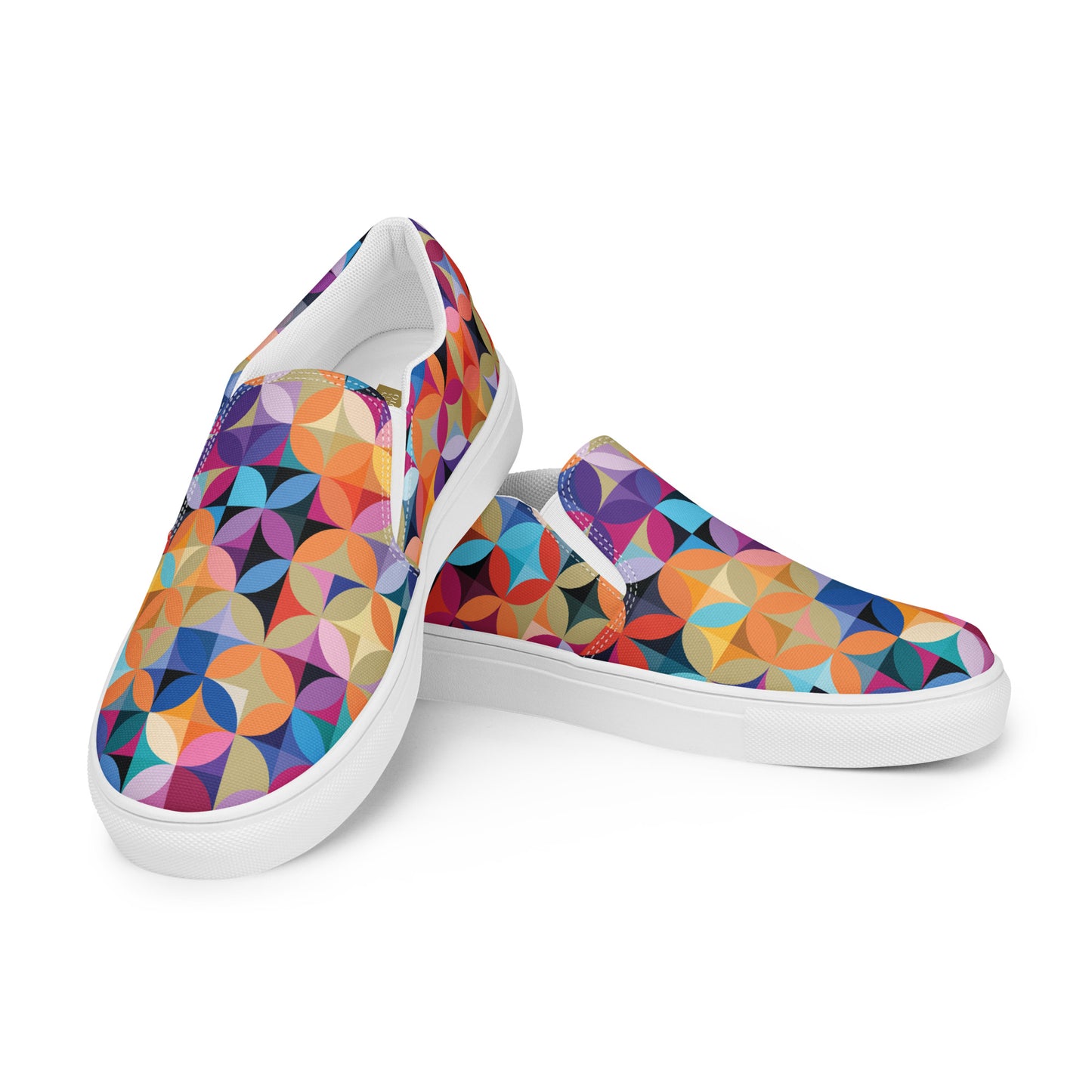 Multicolor Illusions - Men’s slip-on canvas shoes